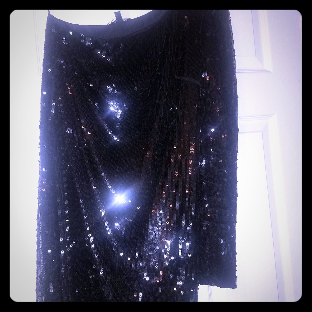 Little black sequence dress.